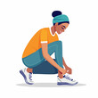 © dwi - Woman tying shoelaces on sneakers