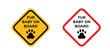 © Hunt - Fur baby on board sign vector editable stroke. logo symbol illustration.