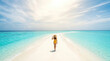 © praewpailyn - Luxury tropical beach resort offers perfect summer vacation with clear turquoise water and white sand under bright sky for ideal tourism and relaxation