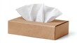 © Honey - A brown cardboard tissue box with white tissues on a plain white background