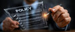 © Atchariya63 - Business policy document digital review concept, corporate compliance checklist innovation, futuristic contract management and risk control focus