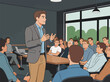 © hakule - A Male Lecturer Giving a Presentation in a Classroom Seminar