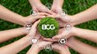 © Eve - Global sustainable business and ESG concept with BCG logo and green earth icons for ecology renewable energy and social responsibility in corporate strategy