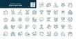 © PaHa - Motivation. Set of outline icons.  Personal growth, productivity, development, increase, improvement, career, goal achievement and more. Line icon in linear style. Vector collection