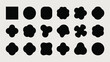 © hamad - A professional vector graphic collection featuring various abstract black shapes and geometric elements designed for creative web projects or modern minimalist digital user interface assets.
