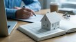 © StockSphere - Real estate contract sign. Property mortgage finance signing agreement approved. Real estate insurance. Home buying document. homeowner house tenant. Real estate investment. Home estate insurance.