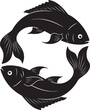 © Hayat Khan - Two Fish Silhouette Aquatic Animal and Seafood Vector Illustration