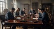 © hendrik - Business professionals in meeting room discussing paperwork and making decisions