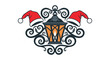 © Mr.KSP - Swedish Folk Art Tomte Crest Vector with Symmetrical Hearth Lanterns