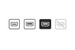 © NaimaJahan - Set of USB Port Icons for User Interface Design Featuring Four Different States Including Outline Bold Solid and Disabled Symbols for Hardware Connectivity and Computer Peripheral Integration