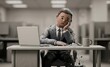 © Creative AI Studio - [3D] Claymation style employee crumbling into ash at an office desk (Burnout syndrome / Mental exhaustion)