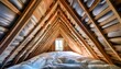 © Alan - insulation in attic an interior shot reveals the attic s architecture and thick layers of insulation highlighting the importance of efficient temperature regulation and energy conservation