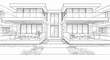 © mus - Modern architectural drawing of luxury residential townhouses, a contemporary building design plan available for download, perfect for future urban development projects