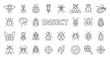 © Bezvershenko - Insect icons in line design. insect, bug, beetle, butterfly, fly, ant, nature on white background vector. Insect editable stroke icons