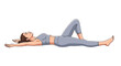 © Udin - Woman in yoga pose, lying on back, arms extended, relaxation