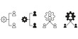 © BearGold - Business team working together symbol. Co-worker, cooperation and collaboration icons. Solid icons vector collection.