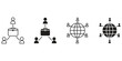 © BearGold - Business team working together symbol. Co-worker, cooperation and collaboration icons. Solid icons vector collection.