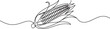 © Hossen - Ear of corn, continuous line drawing. Agriculture harvest symbol, organic food ingredient, summer vegetable.one line Art icon drawing vector