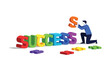© Habibur - Businessman placing final piece to complete success puzzle concept isolated on white background