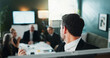 © peopleimages.com - Businessman, meeting and presentation with group on whiteboard in office for business pitch or idea. Man, speaker or discussion with team of investors for corporate development or company project
