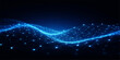© Vactor Viky - Abstract blue digital wave mesh with luminous particles and flowing light lines on dark background representing high tech innovation data connectivity and virtual cyberspace