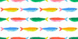 © Dedraw Studio - Colorful fish animal seamless pattern. Summer background design. Vacation travel concept. Fishing activity flat cartoon backdrop illustration.