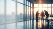 © Ada - Group of Business People Meeting Back Lit Concept. Silhouette of corporate business team in boardroom meeting with large copy space, abstract teamwork and strategy concept