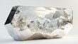 © Megin Design - ガラスブロックに封じ込められた雪山のミニチュア。透明感のあるクリスタルオブジェ。未来的な抽象デザイン