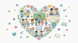 © Felippe Lopes - A heart shaped of unity shows the kindness and education for kids