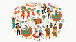 © Felippe Lopes - A vibrant, illustrative portrayal of cultural diversity and global celebration, representing various global traditions, art and travel.