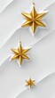 © Krzysztof - Minimalist Christmas stars on pure white background with decreasing gold size and precise shadows
