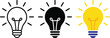 © EPS VECOR  - Light bulb idea icon set outline solid and colored style collection for creativity innovation inspiration energy solution and business concept vector illustration