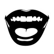 © harjo - Open Mouth Black Silhouette, Smiling Lips and Teeth, Expression of Joy