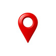 © edward - Red location pin icon marker 3D navigation symbol isolated clean object for map and GPS design