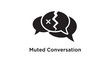 © MdAbu - Muted Conversation Concept Illustration: Minimalist Vector Icon of Broken Speech Bubbles with a Cross Mark, Symbolic Graphic for Communication Breakdown, Social Media Silence