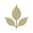 © Studicon - Minimalist leaf design in light brown on white background for simple floral elegance