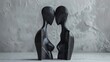 © 云 蔡 - Conceptual art of intertwining silhouettes, symbolic of partnership, emotional support, and duality