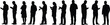 © Pallab - Professional diverse people silhouettes using mobile phones and standing line for modern technology communication