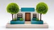 © buraratn - Modern miniature house with vibrant greenery and decorative elements showcasing stylish architecture and inviting environment for creative projects
