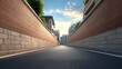 © buraratn - Serene Urban Alleyway at Dusk with Sky Reflections and Warm Lighting in a Modern City Environment