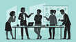 © lahiru - Business people discussing ideas in a meeting room with laptop and graphs