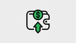 © muse - Modern wallet silhouette with green money flow arrow – Great for e-commerce, financial literacy education, or income generation themes.