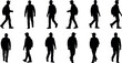 © Tanmoy - Collection of silhouetted people walking in various poses and attire
