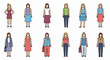 © kinan - Diverse group of illustrated women in various casual and professional attire