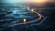 © Kristina - Path with checkpoints shows steps in a business roadmap for customer journey or project milestones