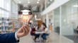 © Aiden - Hand holding glowing light bulb with artificial intelligence text and graduation cap surrounded by floating education icons representing e-learning, online courses, brain power
