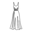 © NorStock - Elegant floor-length gown outline drawing