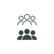 © MDTAREQ - Simple line and solid icon set of three people standing together in a group