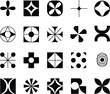 © Papiya - Assortment of abstract geometric icons and graphical symbols with black and white abstract geometric collection minimalist illustration creative identity template decoration communication