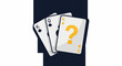 © taurus - Three playing cards, two kings and a queen, with one card displaying a question mark